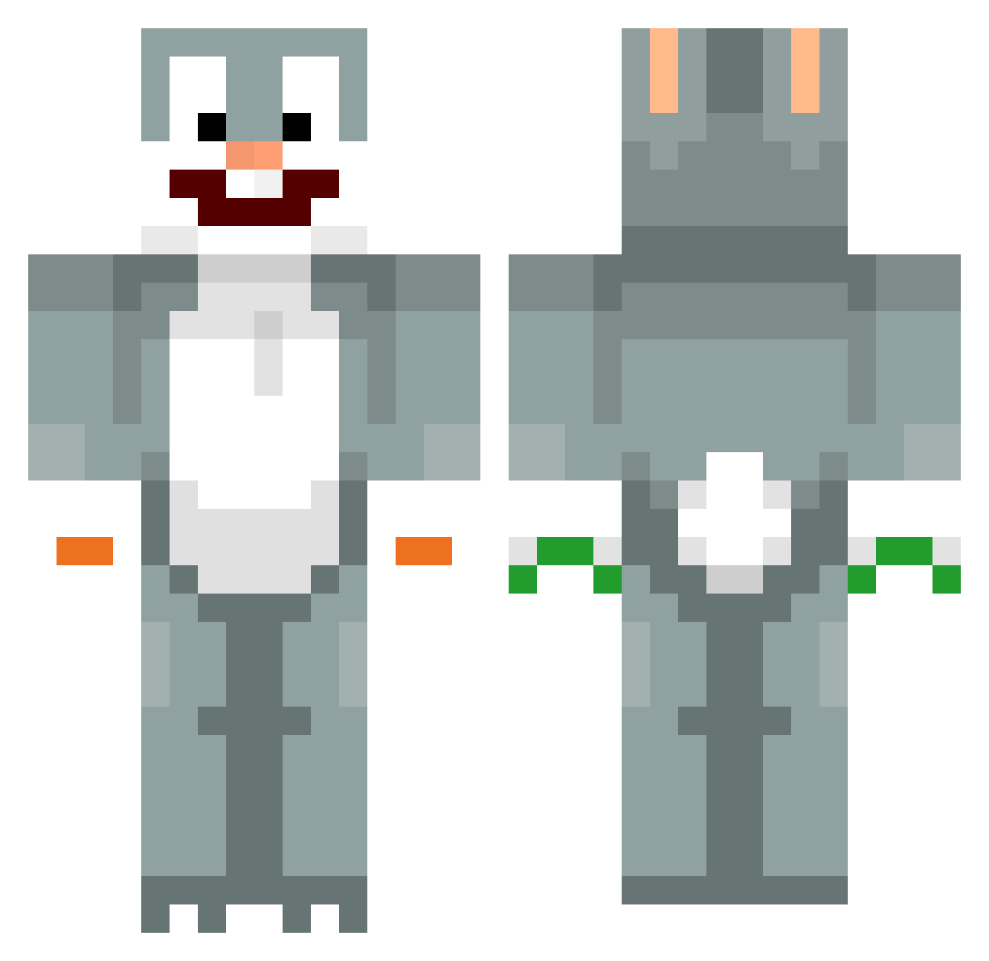kissbigchungus Minecraft skin, front and back view