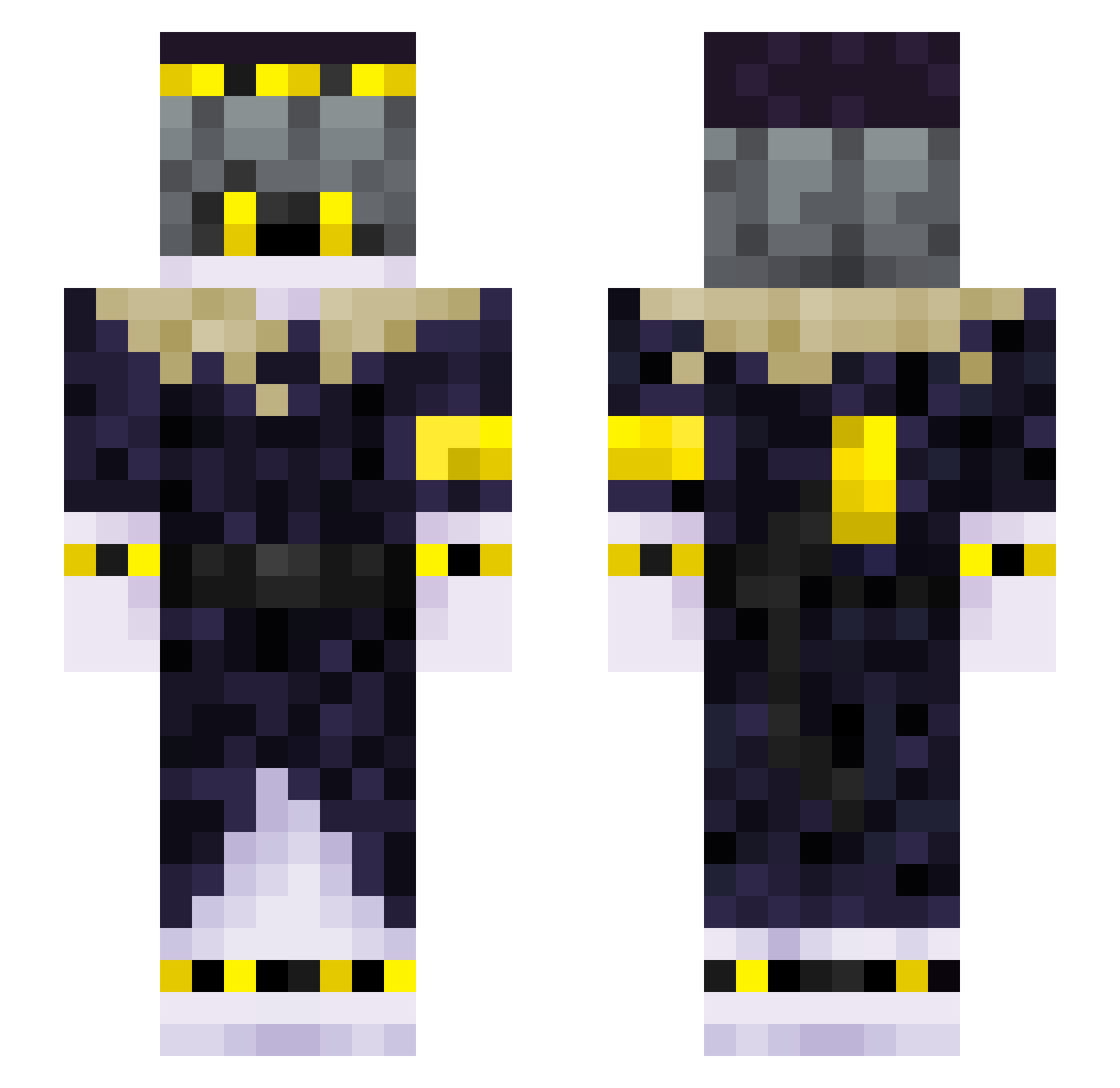 Mythical_S Minecraft skin, front and back view