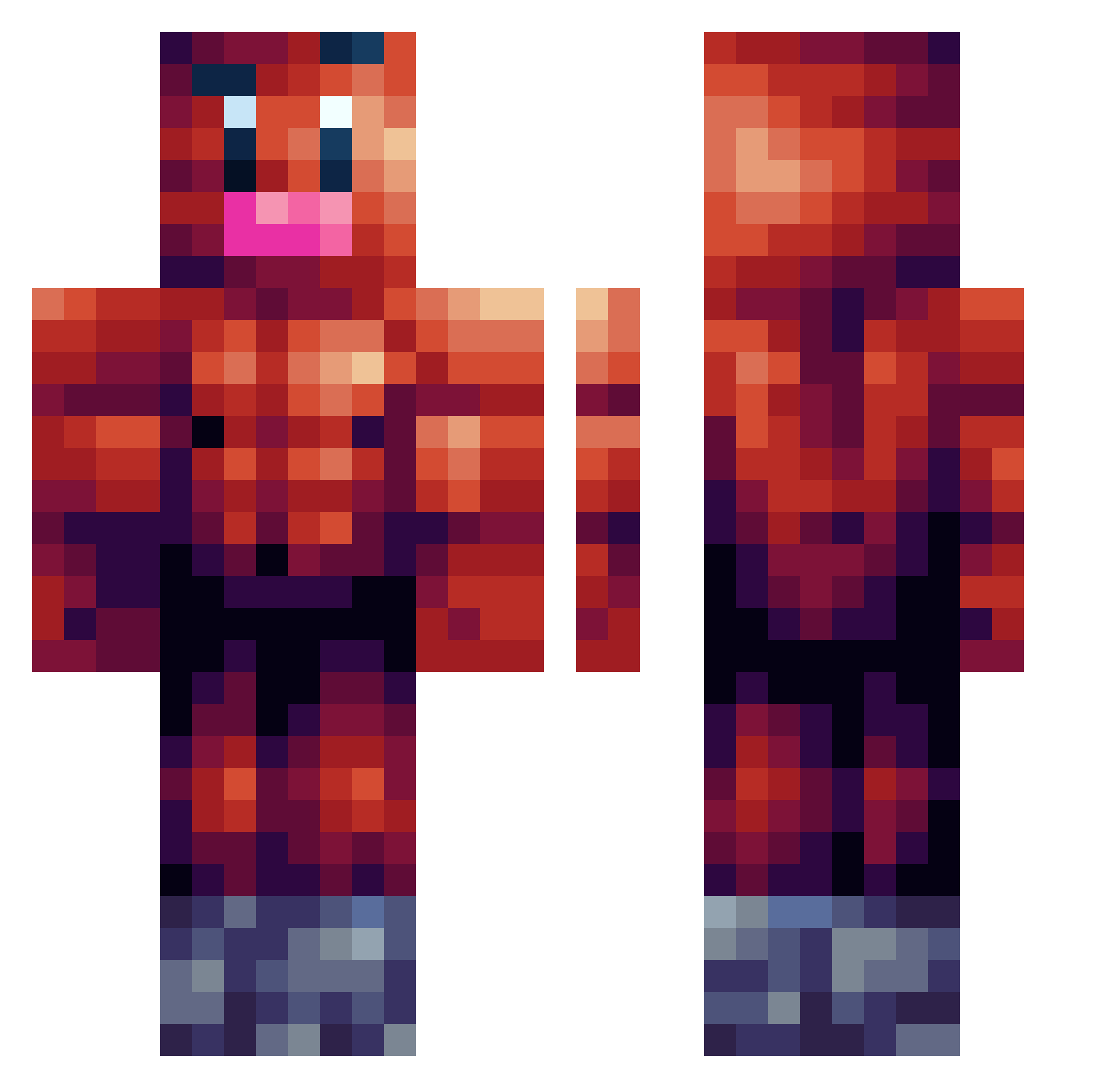 aidan90 Minecraft skin, front and back view