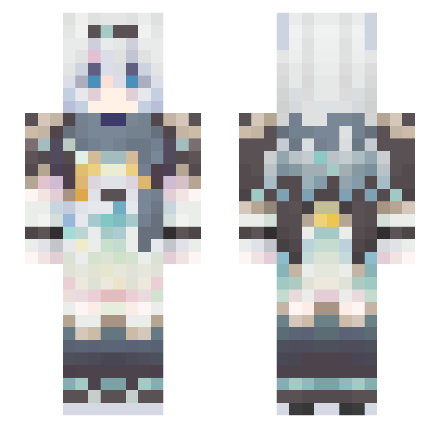 Pitoaum Minecraft skin, front and back view