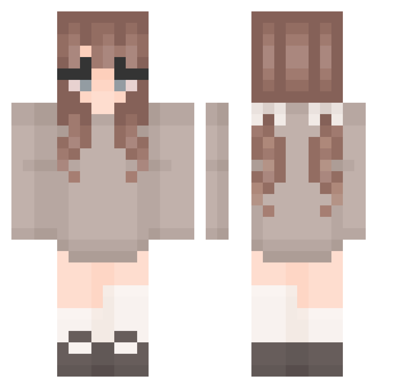 Leadgraal Minecraft skin, front and back view