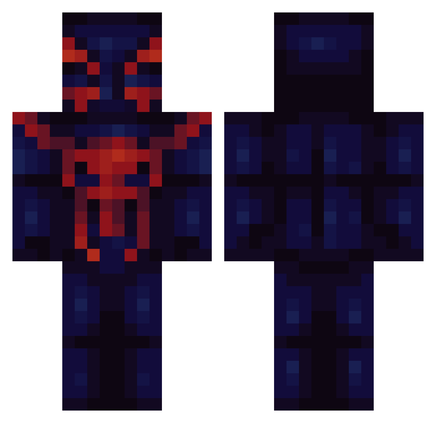 ShreksRevenge Minecraft skin, front and back view