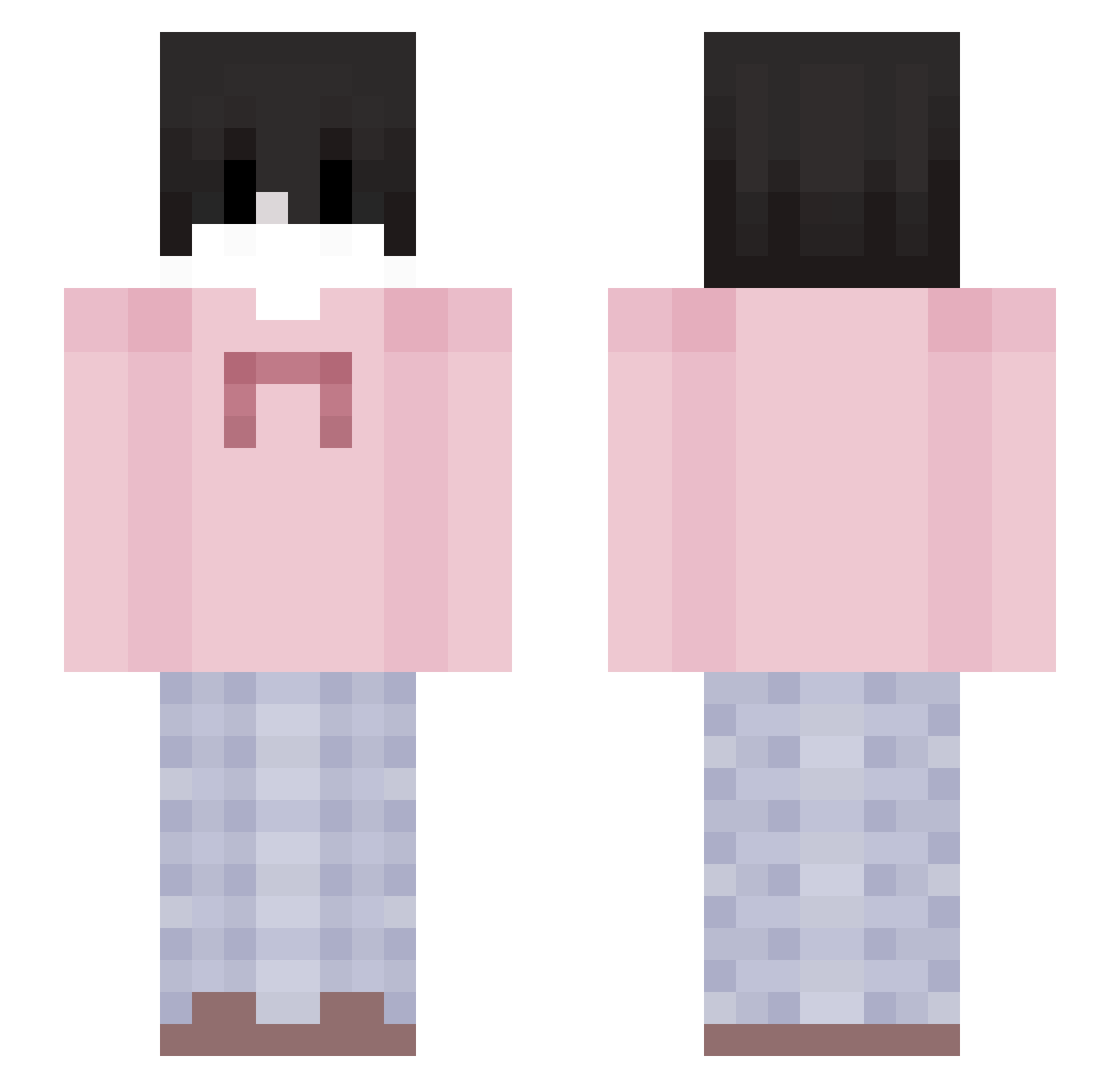 rezetsAIM Minecraft skin, front and back view