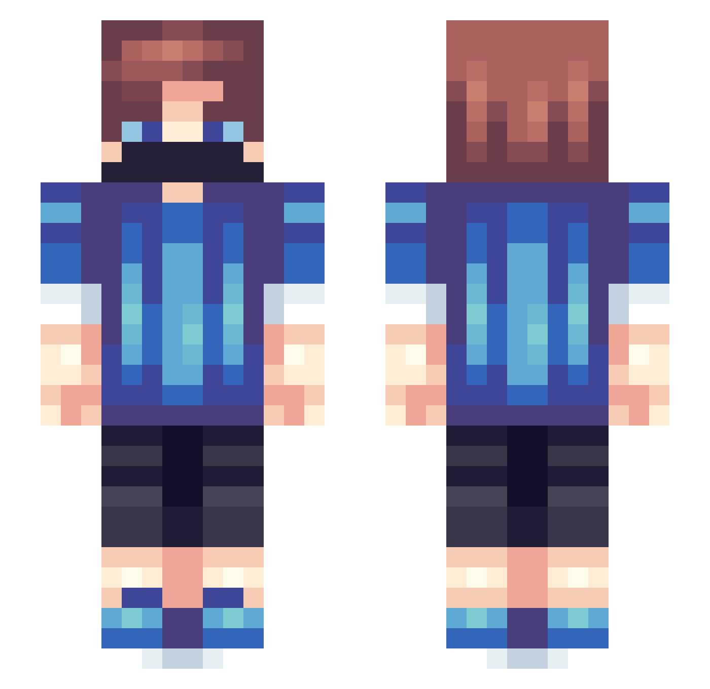 k1zuk1 Minecraft skin, front and back view