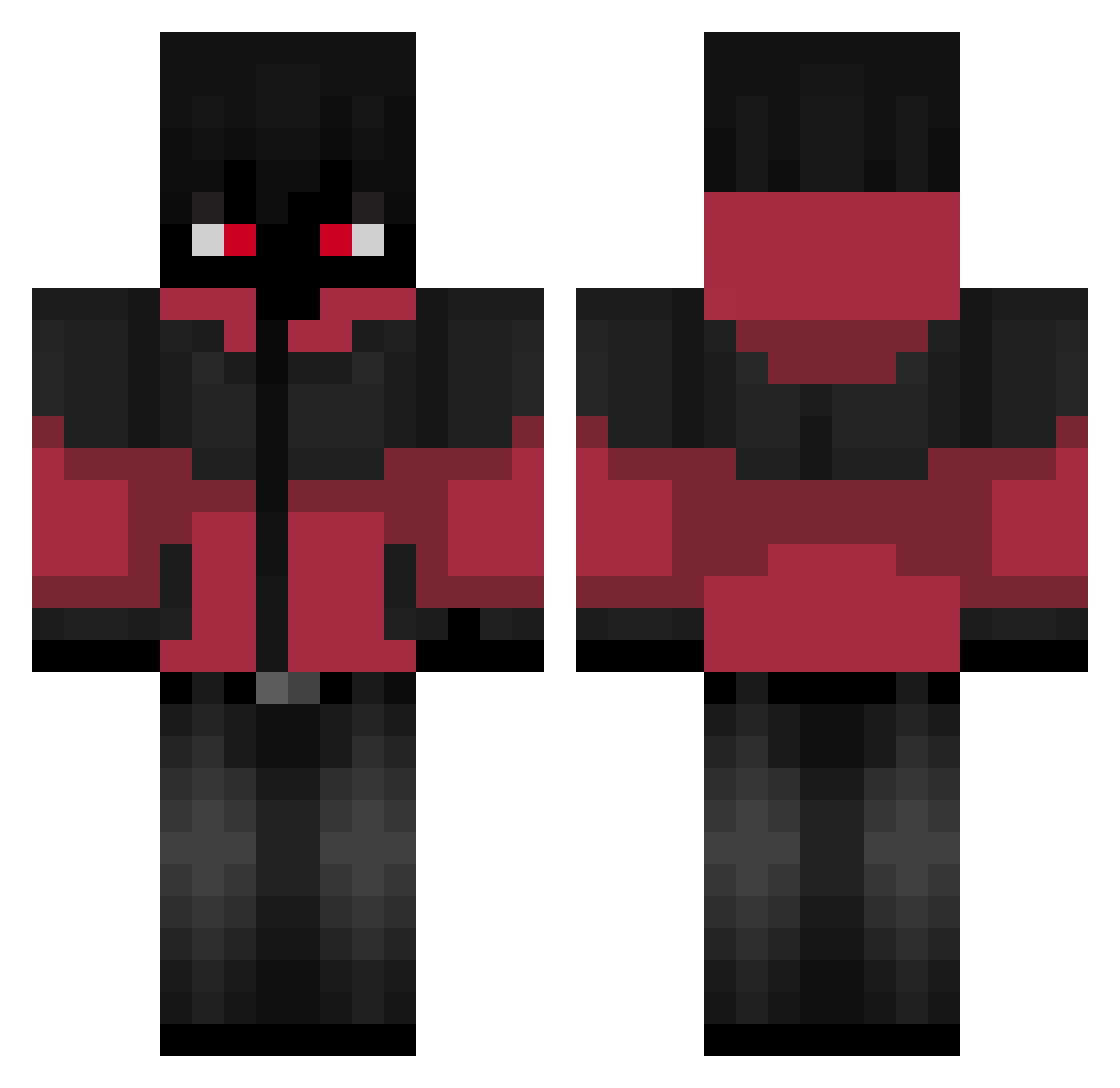 jlnxs Minecraft skin, front and back view