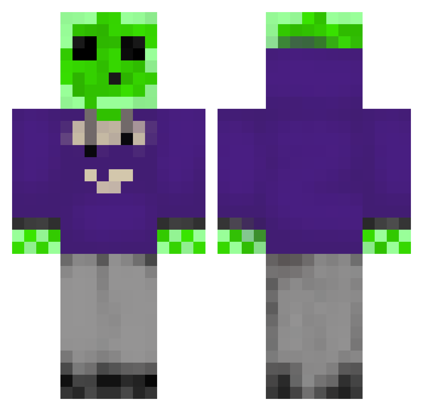Ckywalk3r Minecraft skin, front and back view