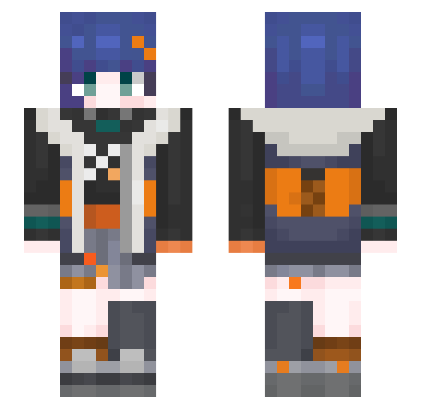 sp00ky73 Minecraft skin, front and back view