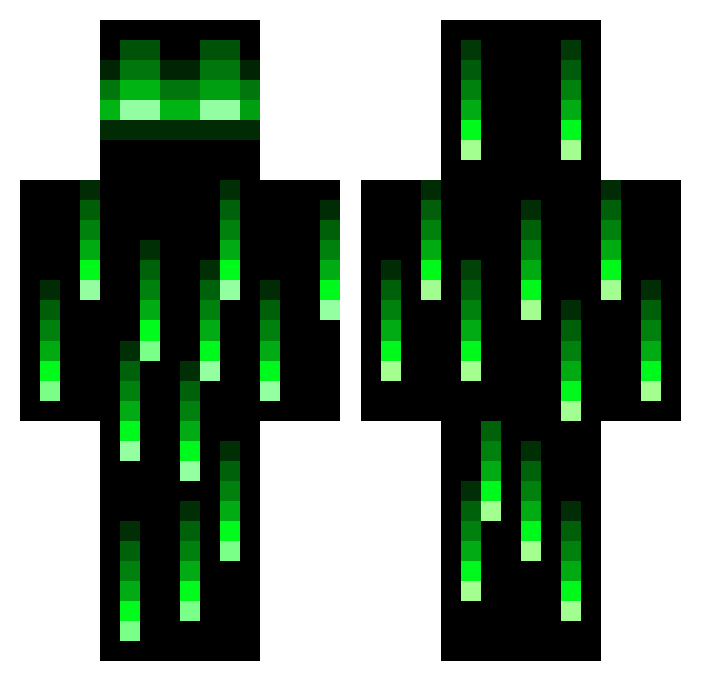Kagoska Minecraft skin, front and back view