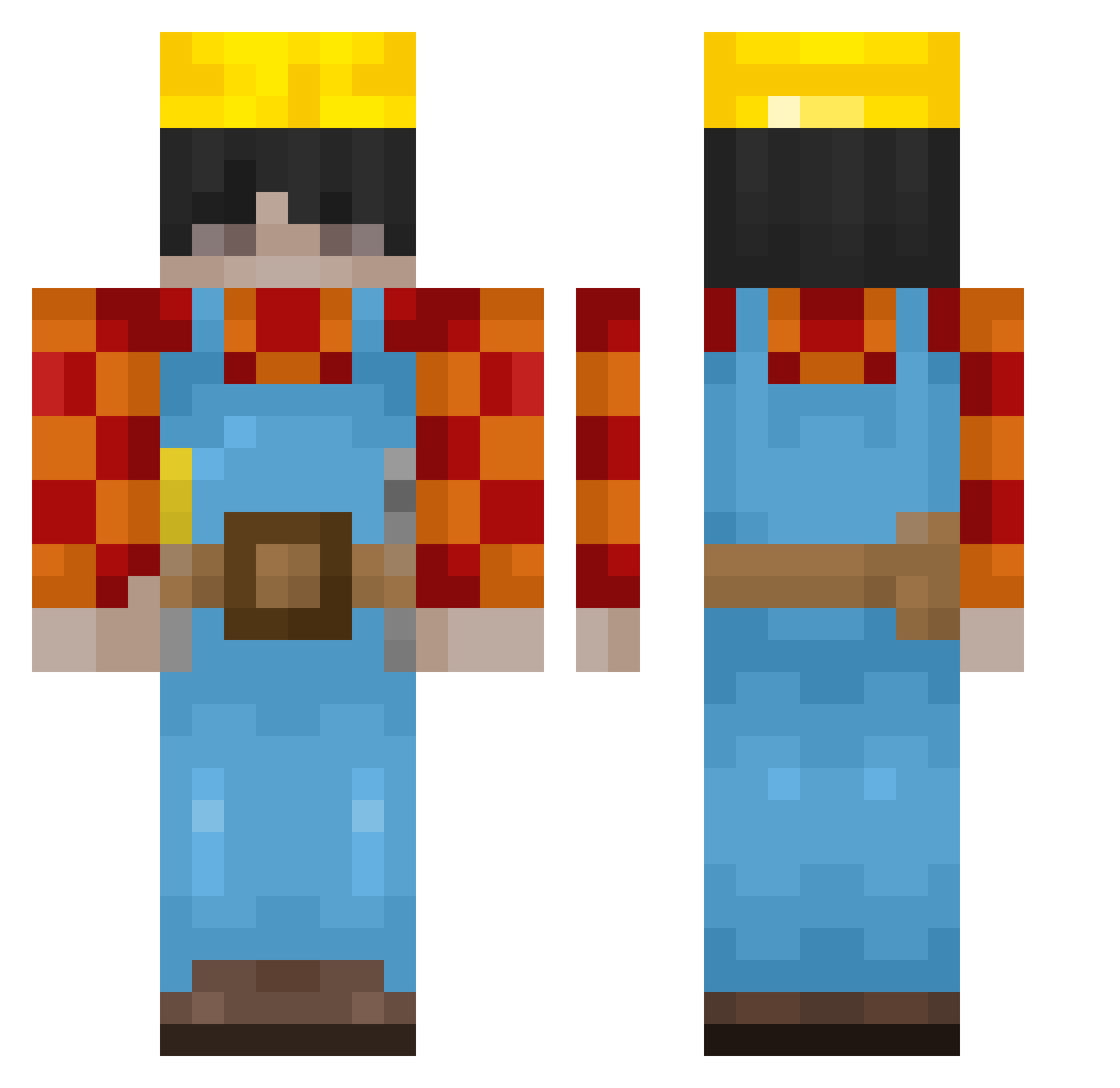 Danf3r Minecraft skin, front and back view
