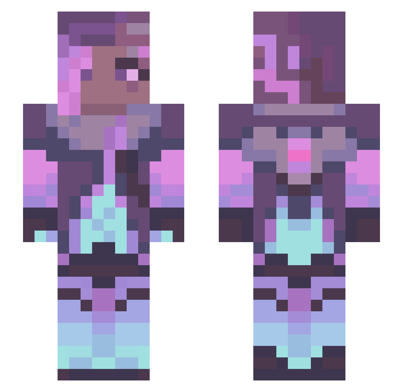 ryekb Minecraft skin, front and back view