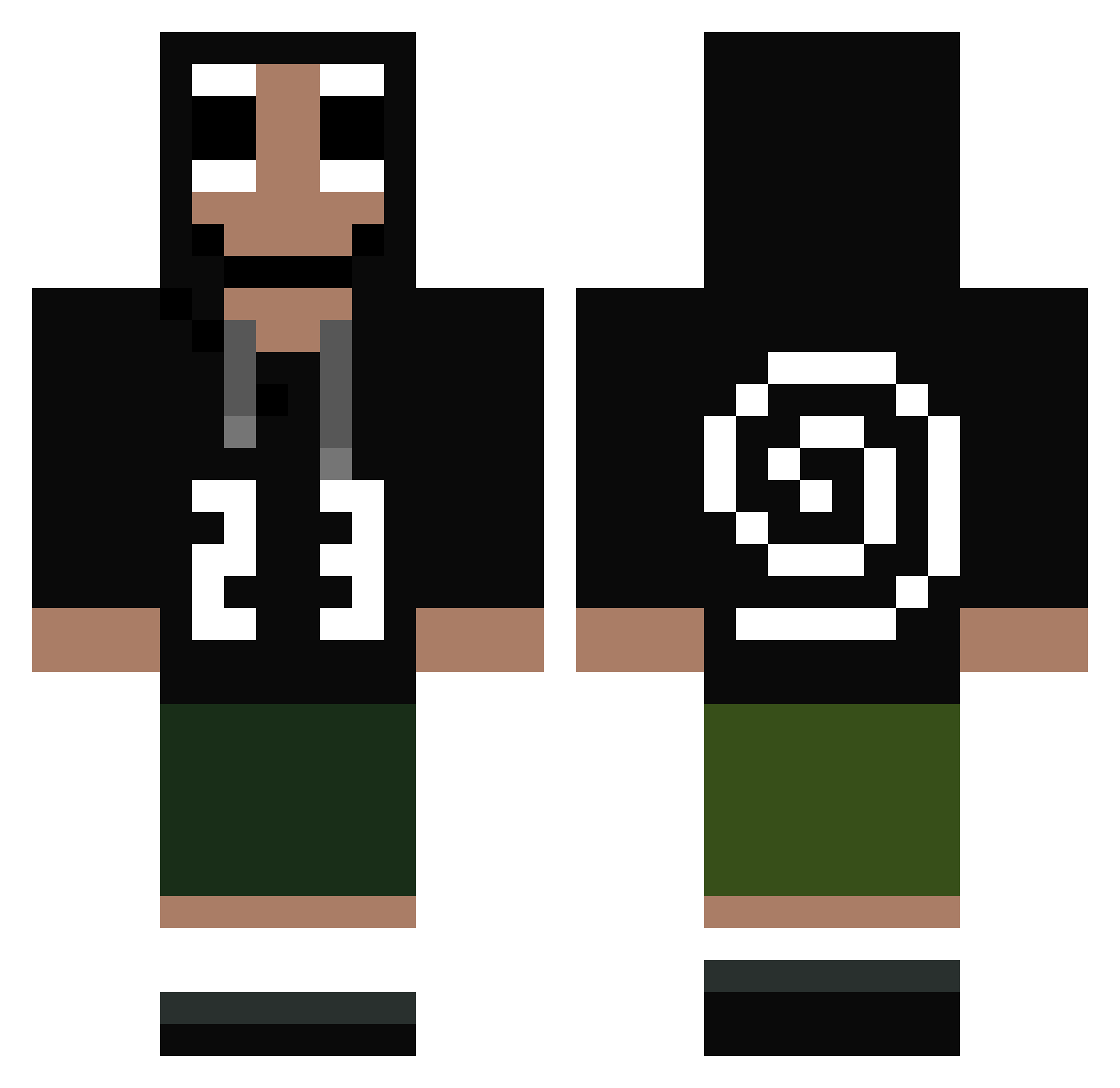 cobrapineur Minecraft skin, front and back view
