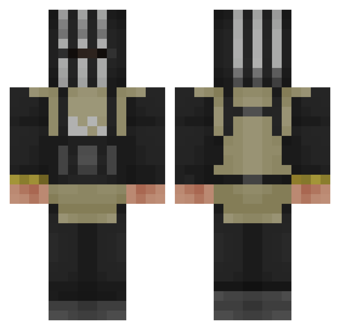 Chimp1011 Minecraft skin, front and back view