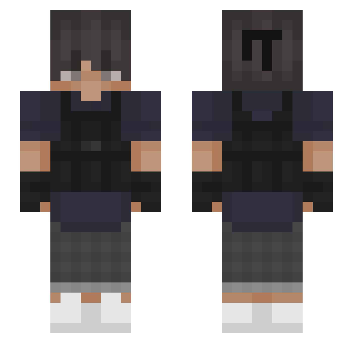 Gagiffer Minecraft skin, front and back view