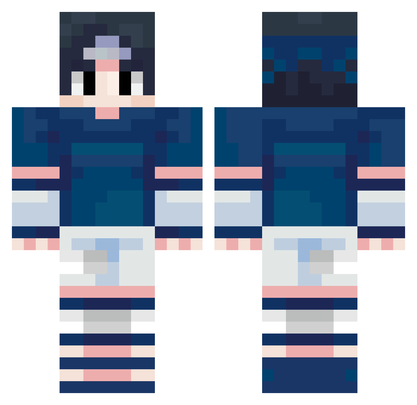 zxkrom Minecraft skin, front and back view
