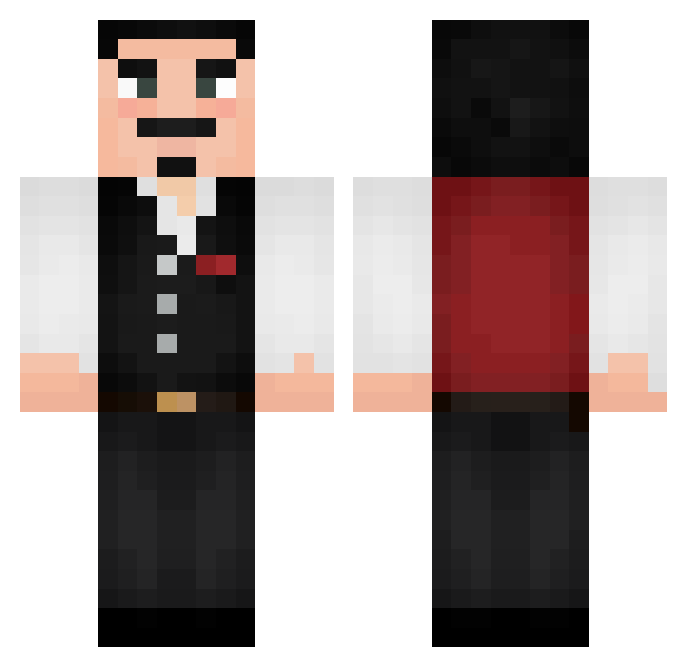 EVD453 Minecraft skin, front and back view