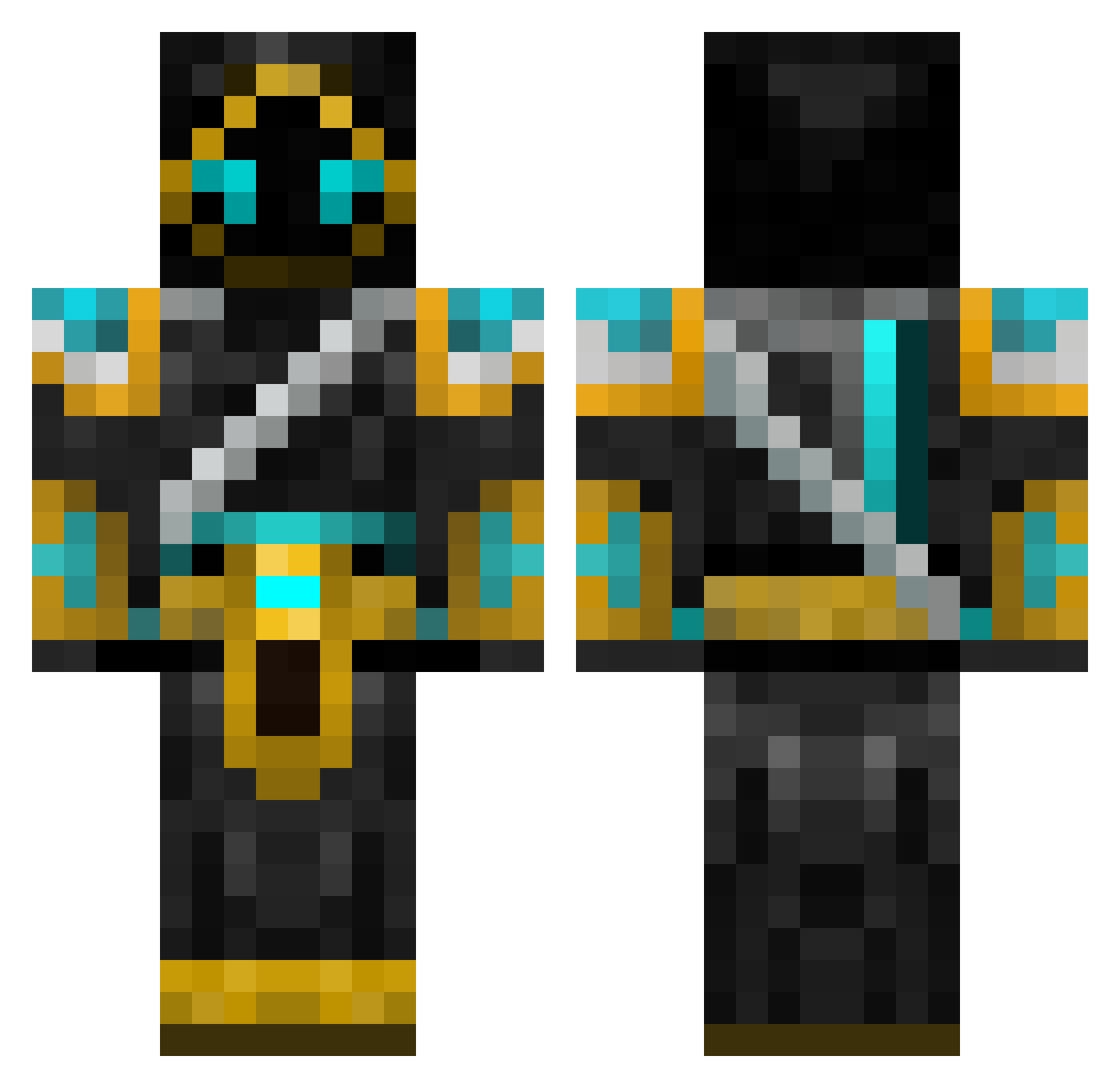 DuskFire35 Minecraft skin, front and back view