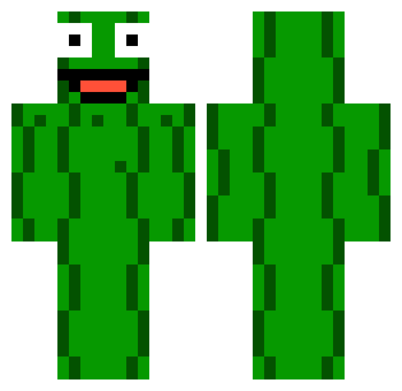 Instinctively Minecraft skin, front and back view