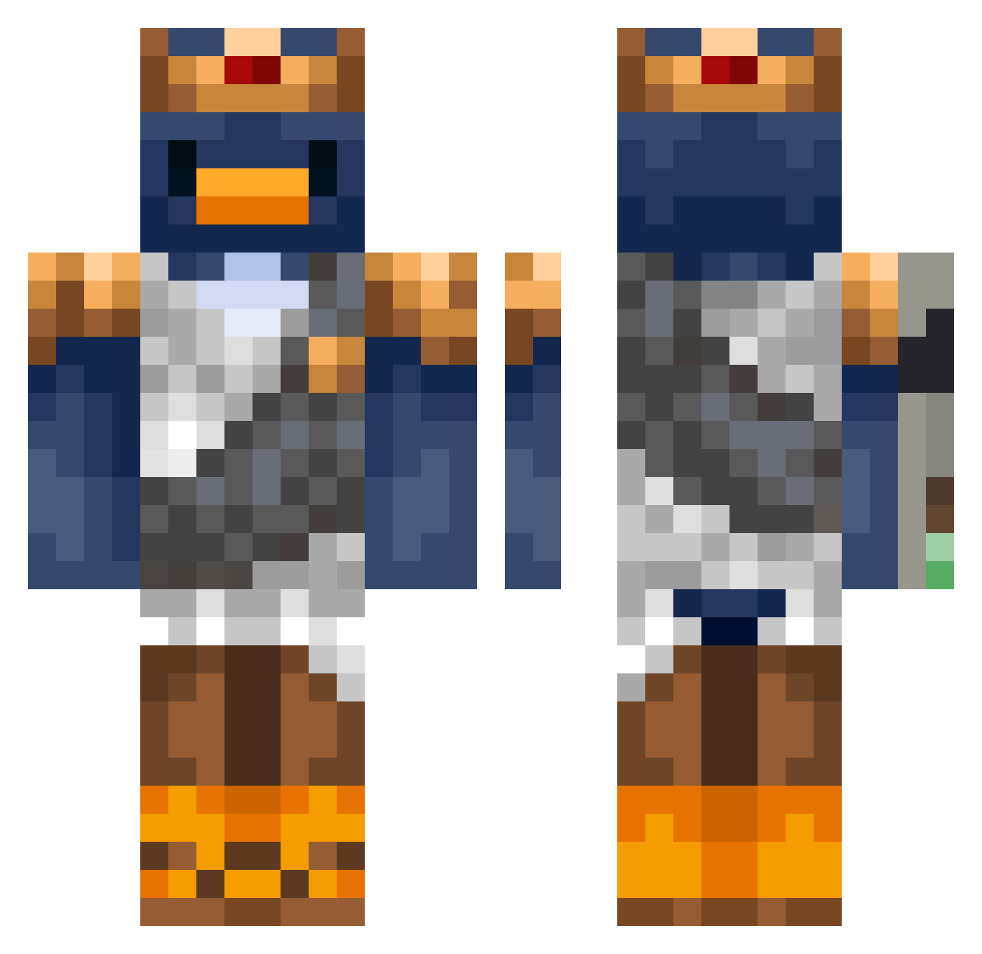 Galest Minecraft skin, front and back view