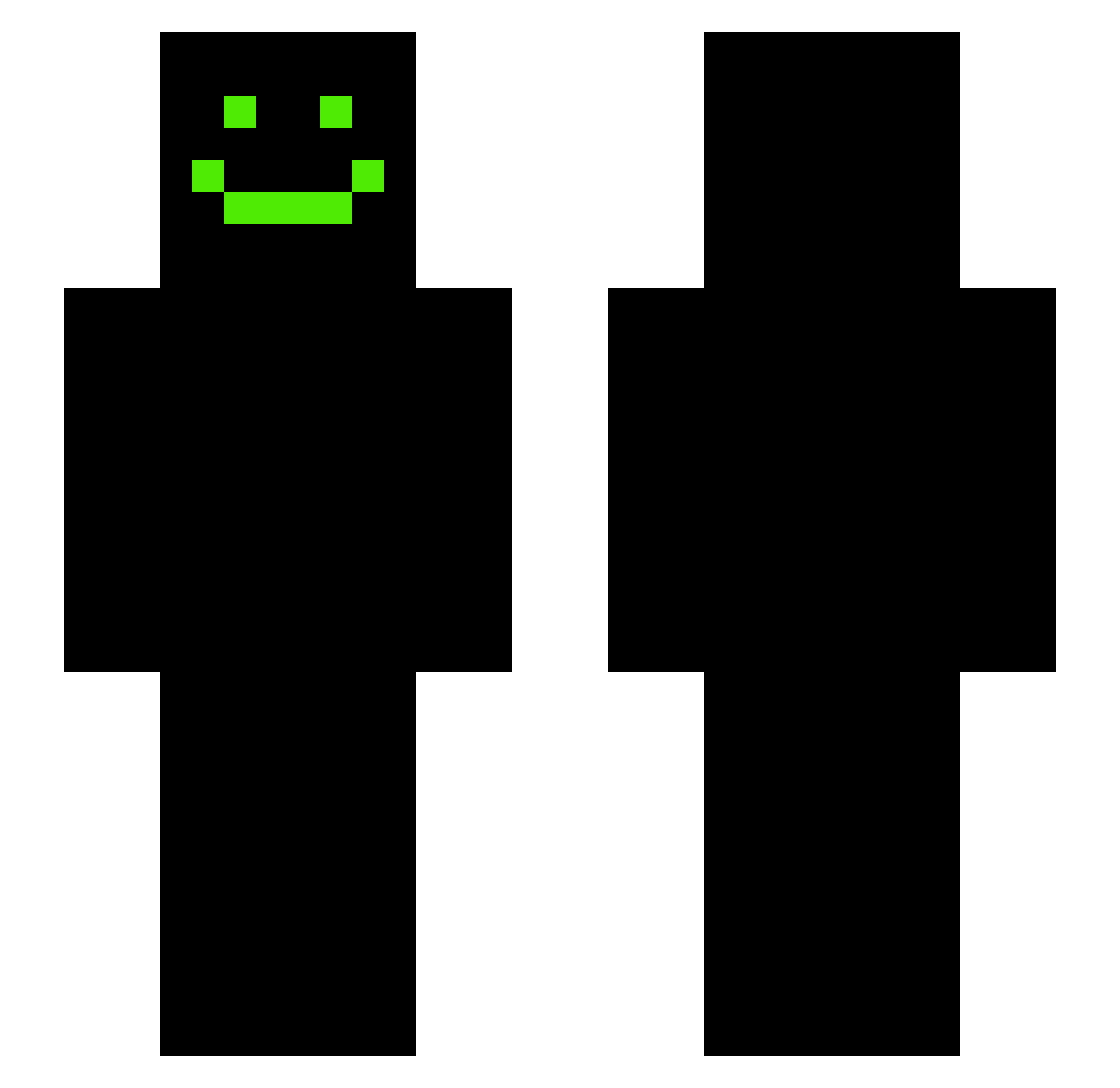 4klz Minecraft skin, front and back view