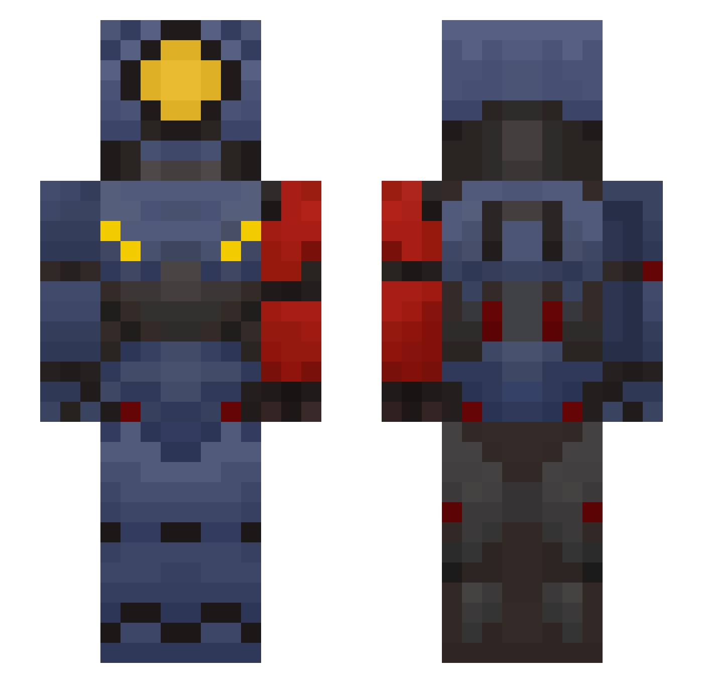 Surrphy Minecraft skin, front and back view