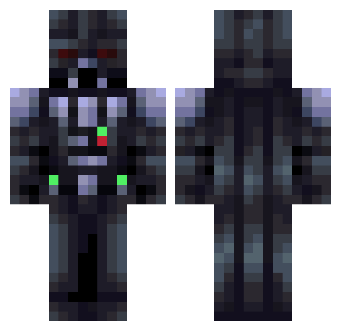 xxViktoxx Minecraft skin, front and back view