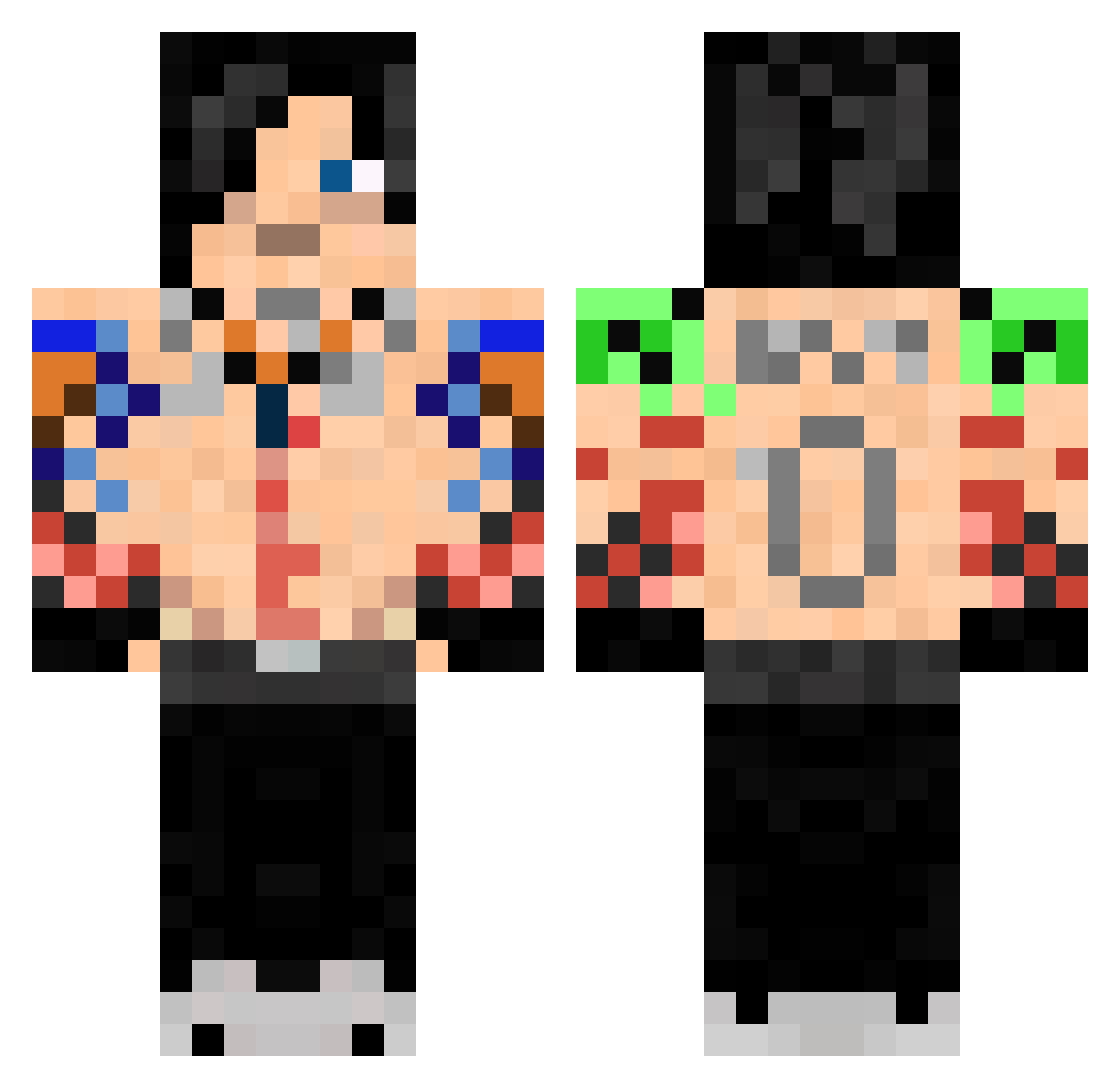 Russo014 Minecraft skin, front and back view