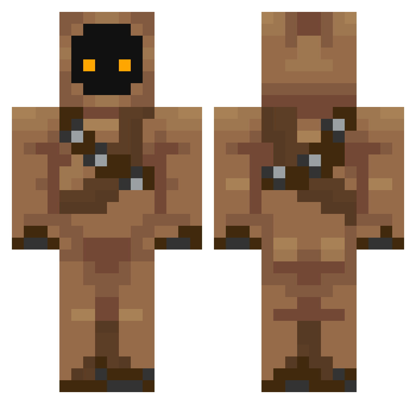 BottleGregMedia Minecraft skin, front and back view