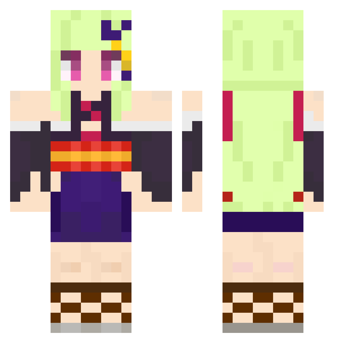 SWETFOD Minecraft skin, front and back view