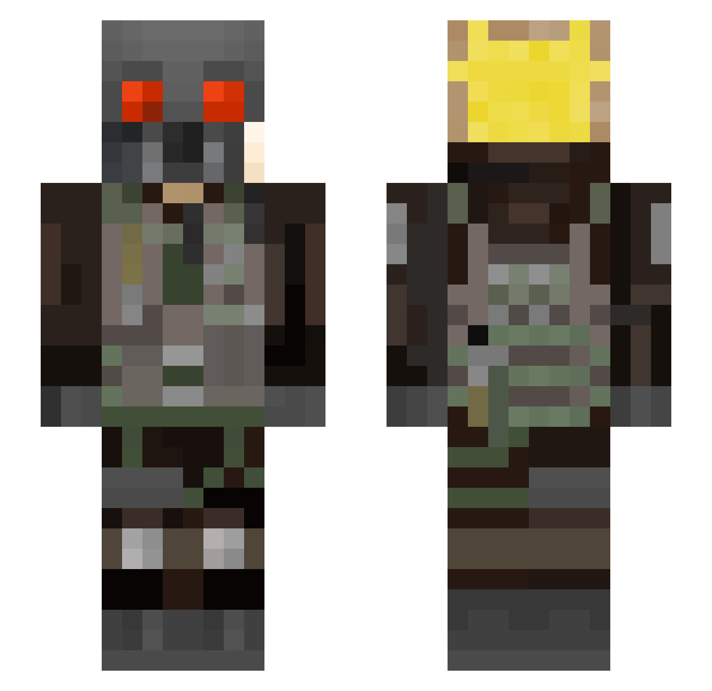 dsdsUnicorn Minecraft skin, front and back view