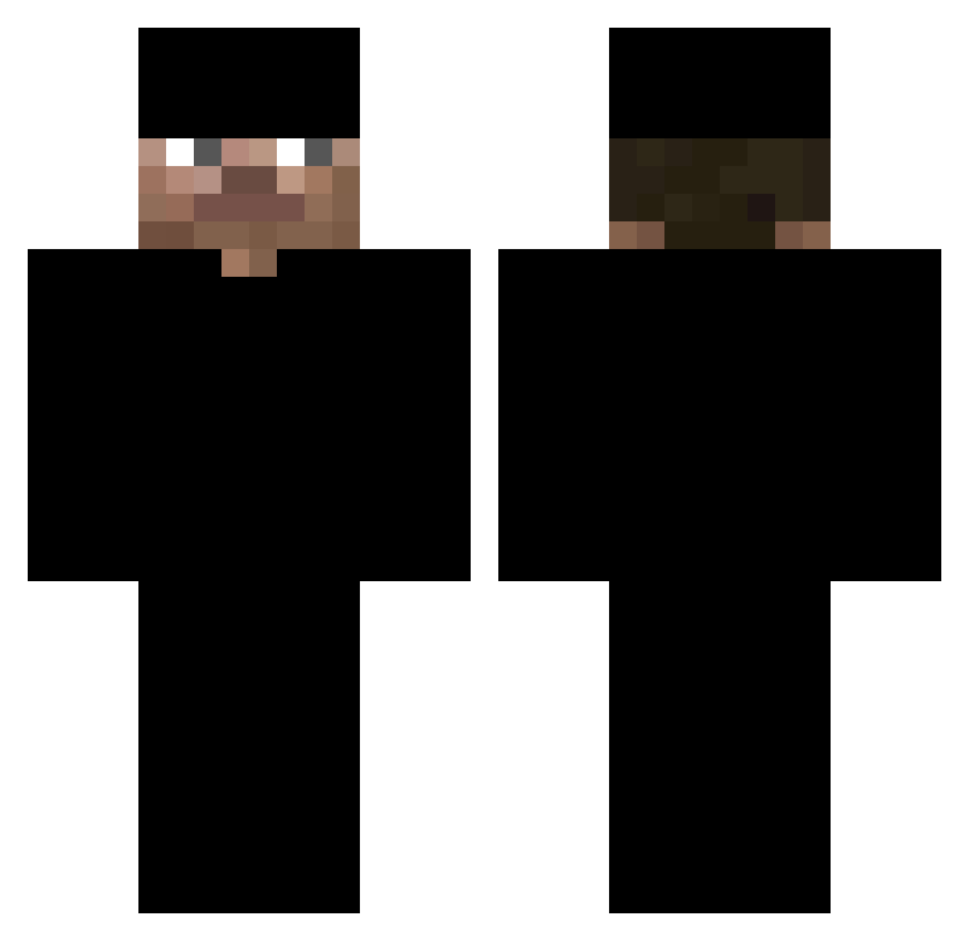 FlameFraggsMC Minecraft skin, front and back view