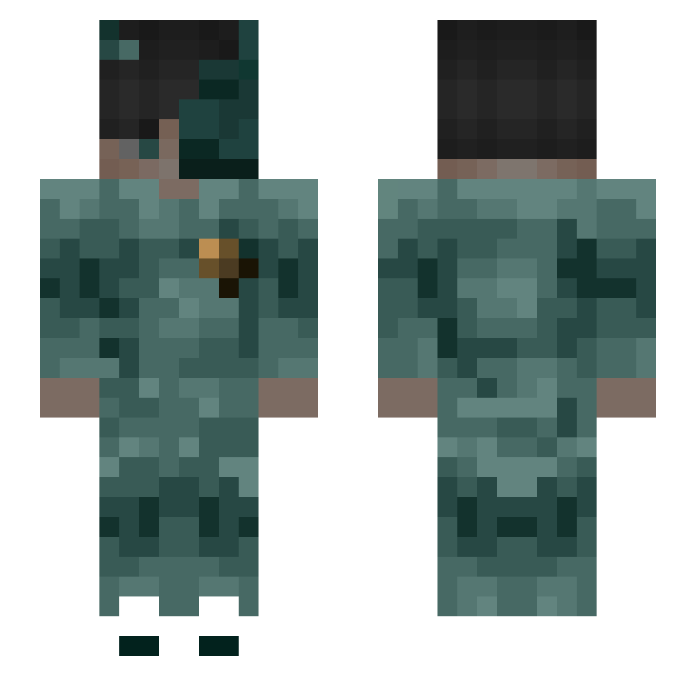 SATTERBW Minecraft skin, front and back view