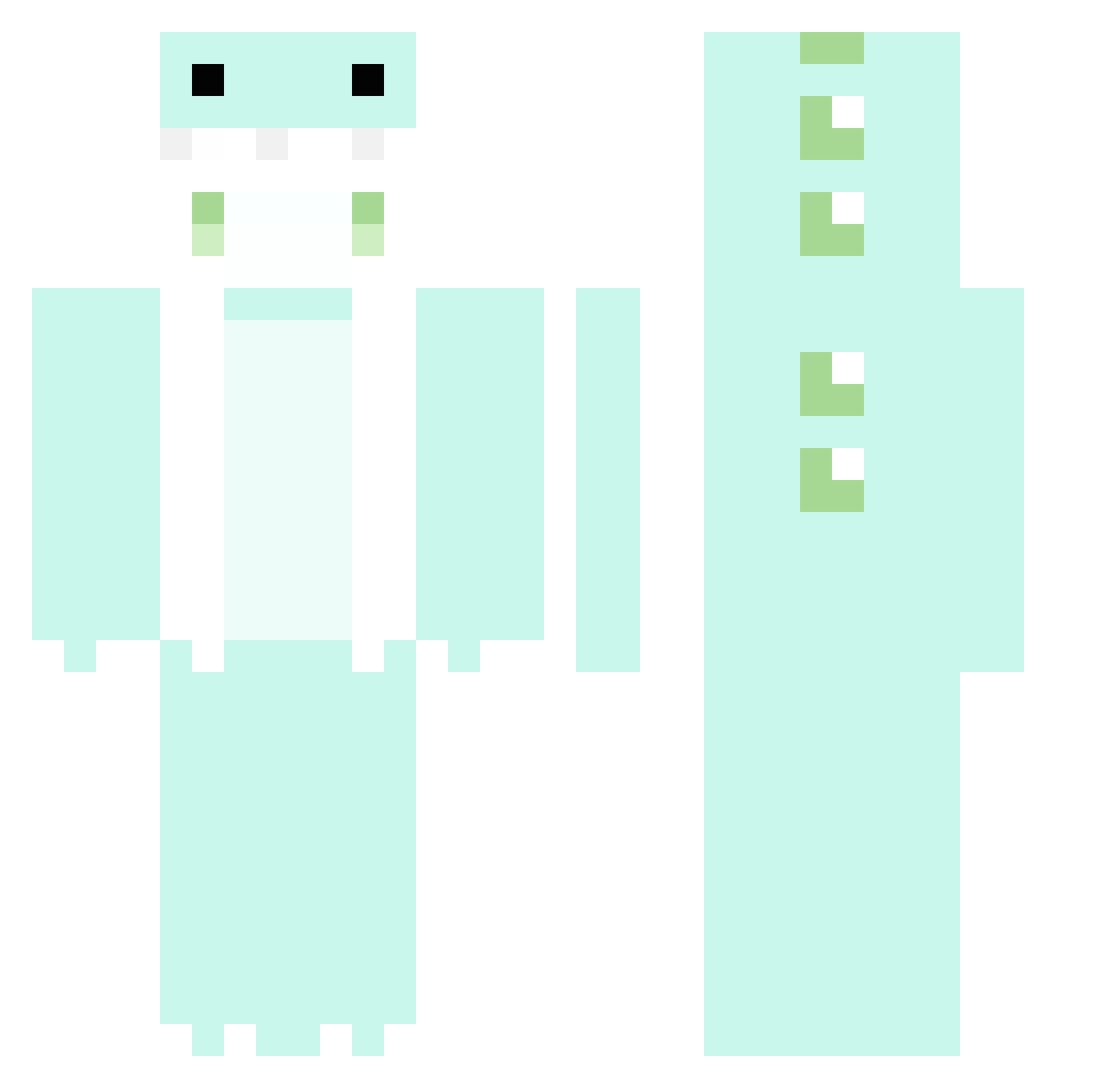 McDuders Minecraft skin, front and back view