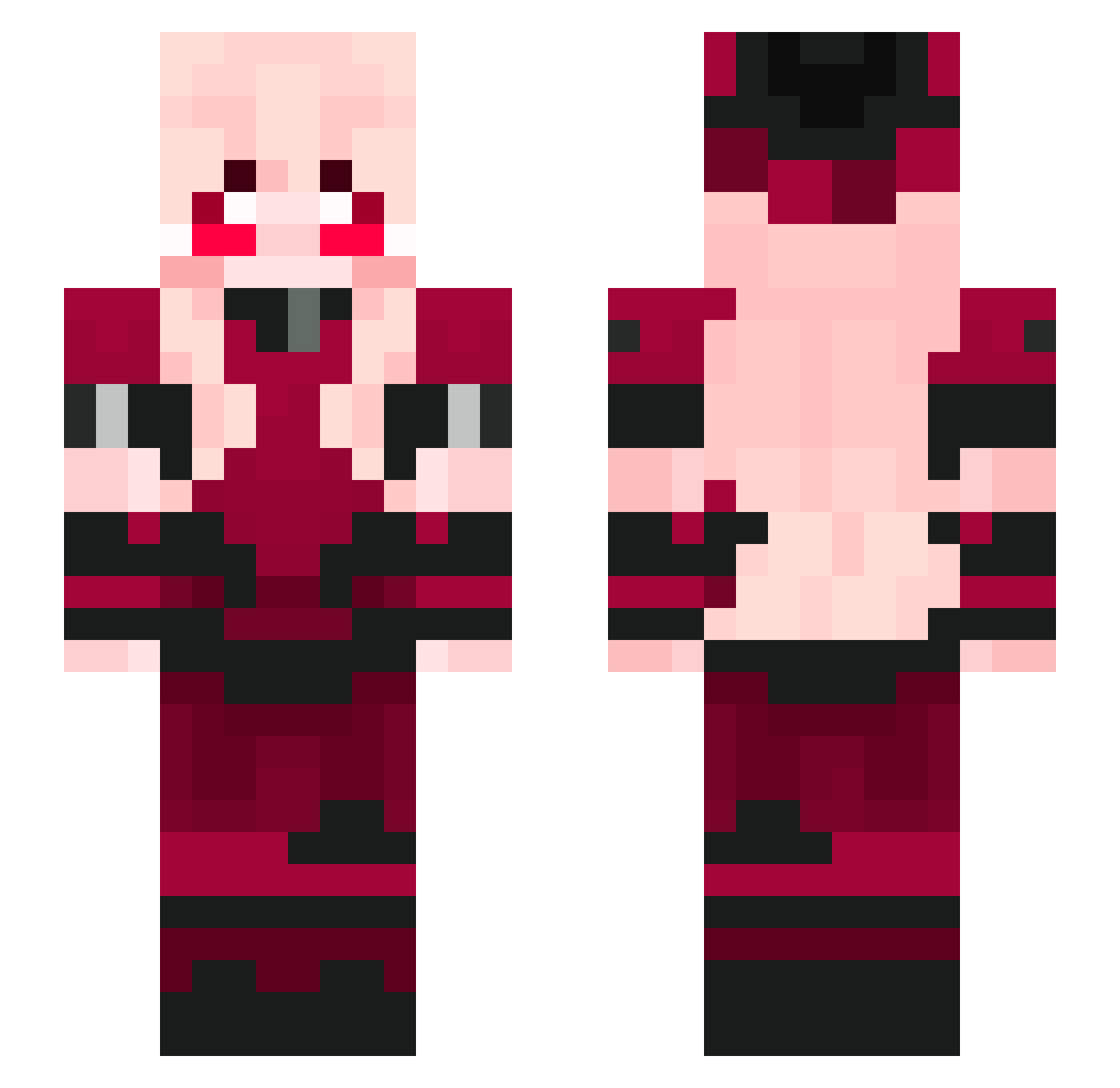 RoyaliTea Minecraft skin, front and back view