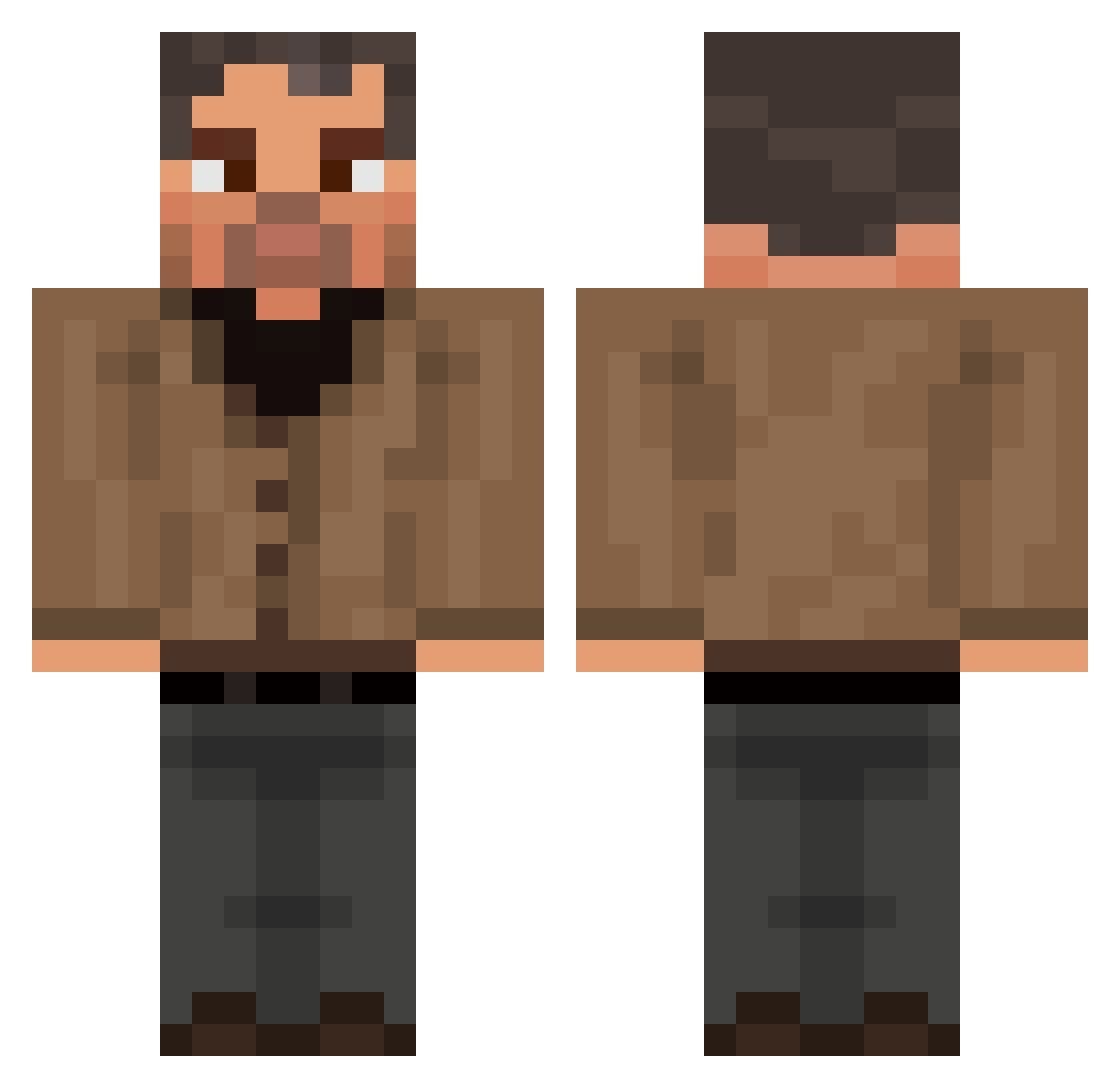 Gumball100 Minecraft skin, front and back view