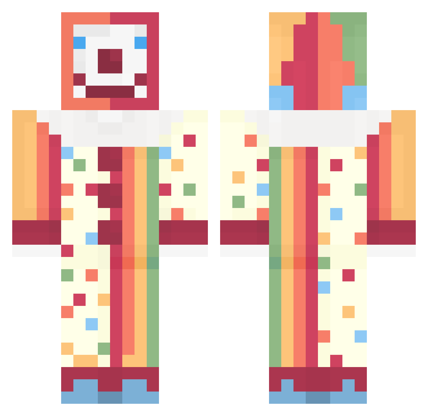 OverlordX3 Minecraft skin, front and back view