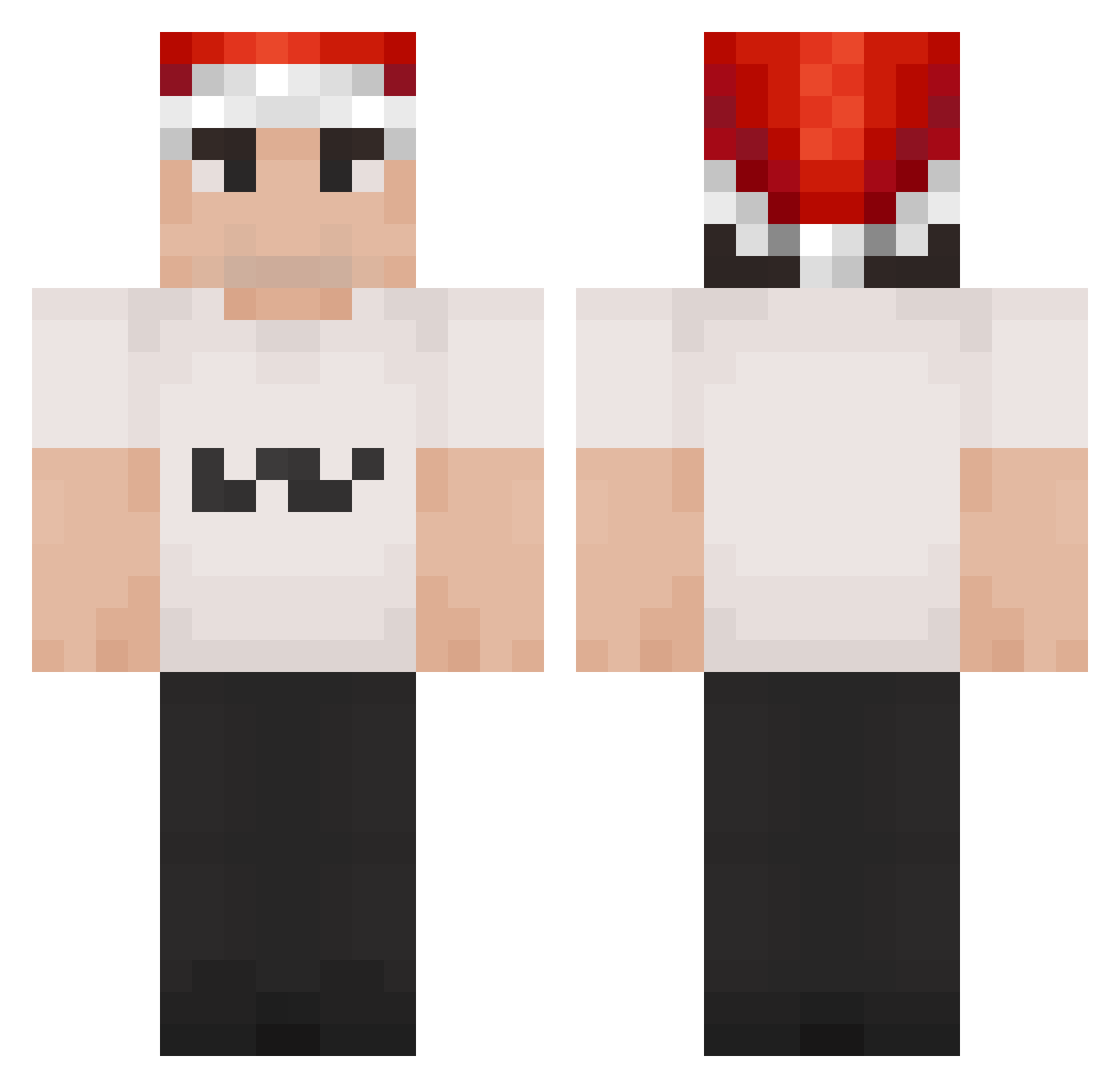 Rrwz34 Minecraft skin, front and back view