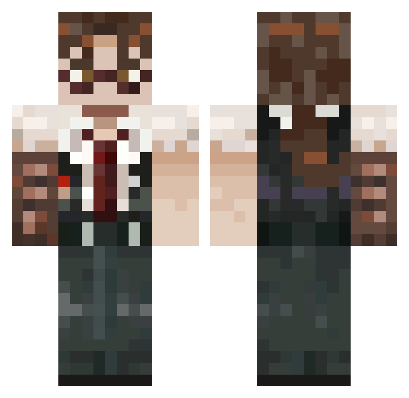 ItzzTender22 Minecraft skin, front and back view