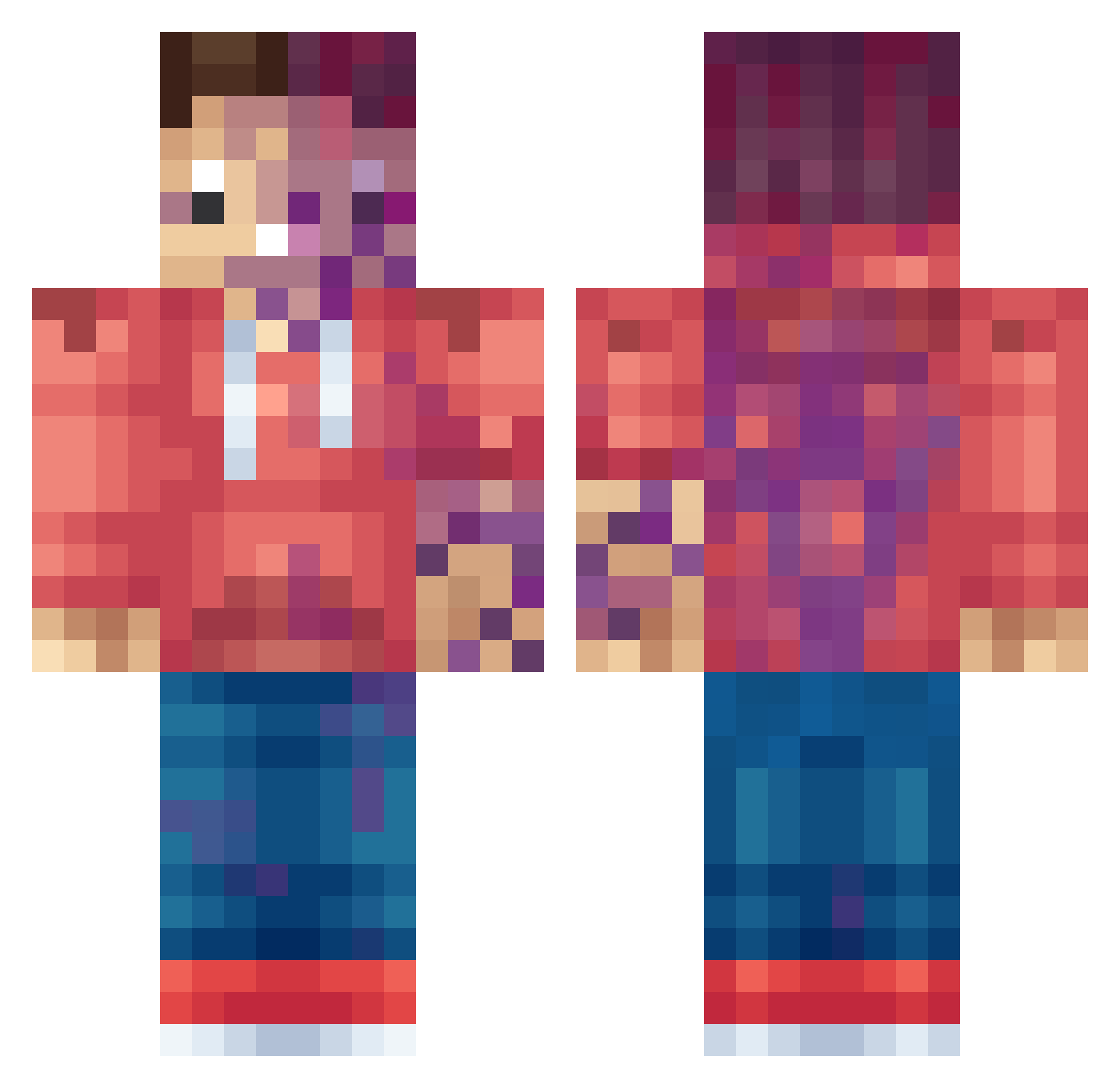 Craftier Minecraft skin, front and back view