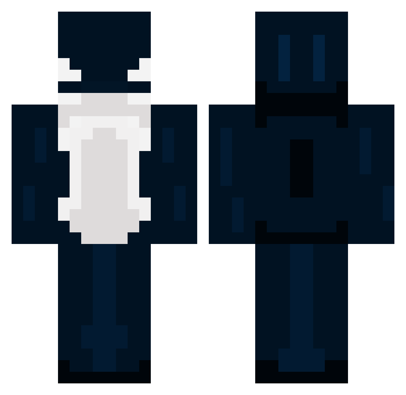 orqx Minecraft skin, front and back view