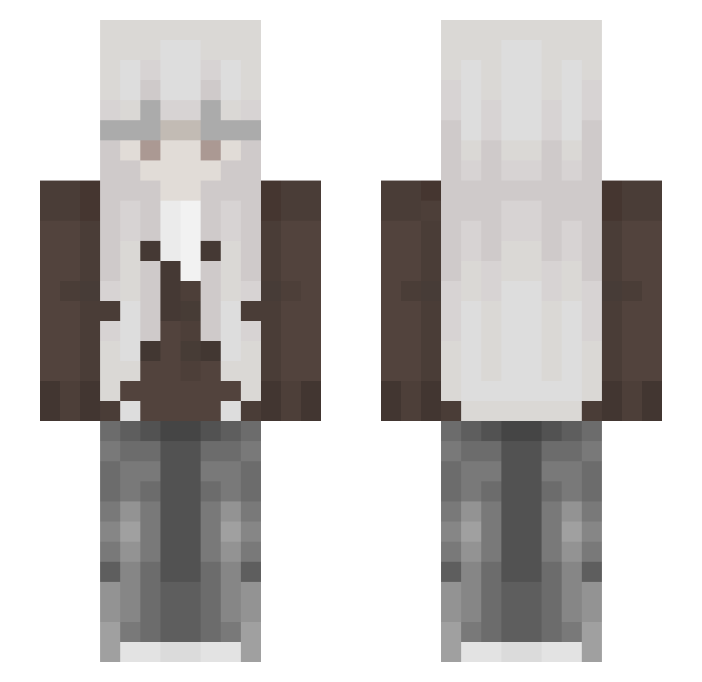 LcrDust Minecraft skin, front and back view