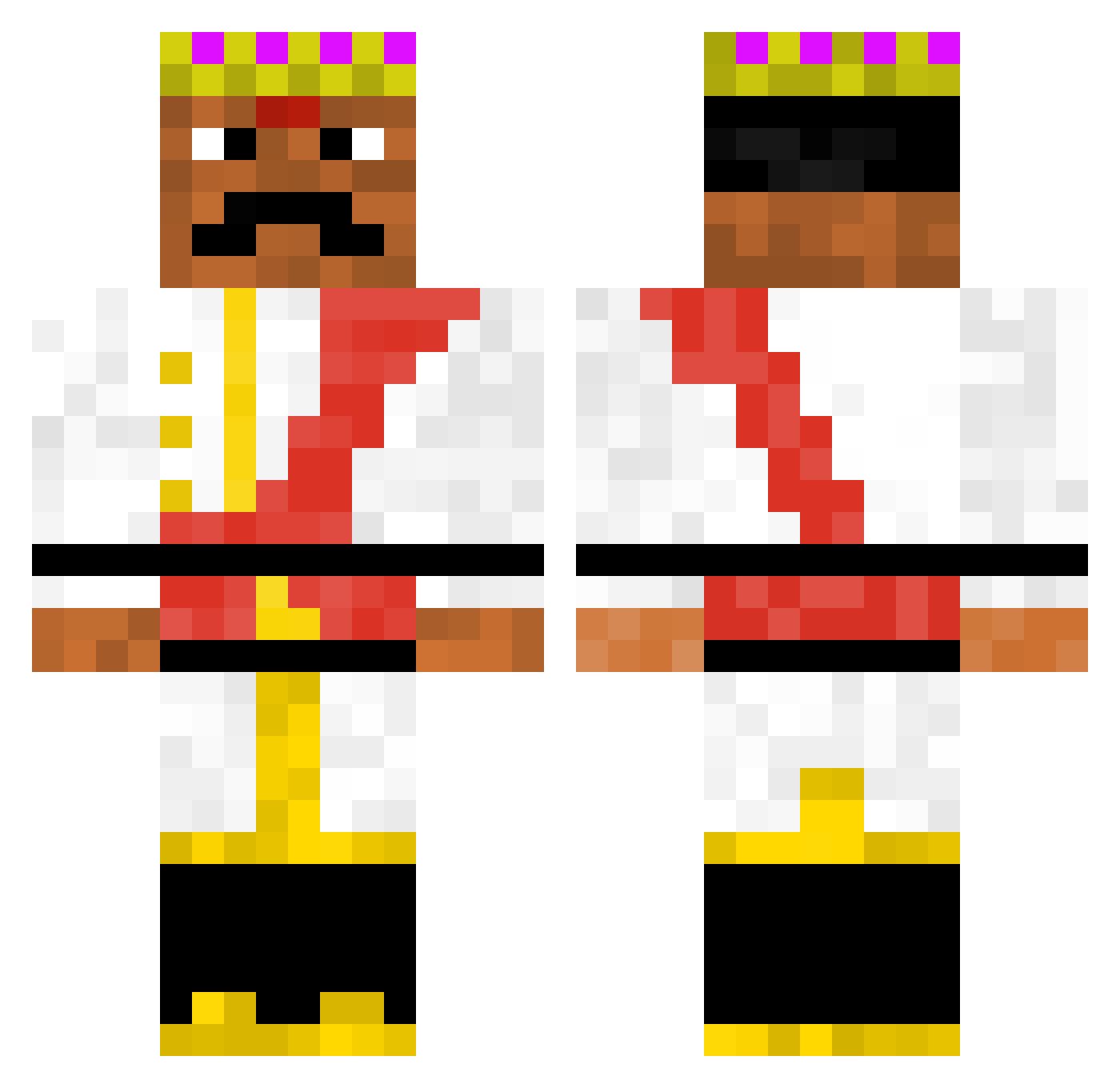 Shrek5Toes Minecraft skin, front and back view