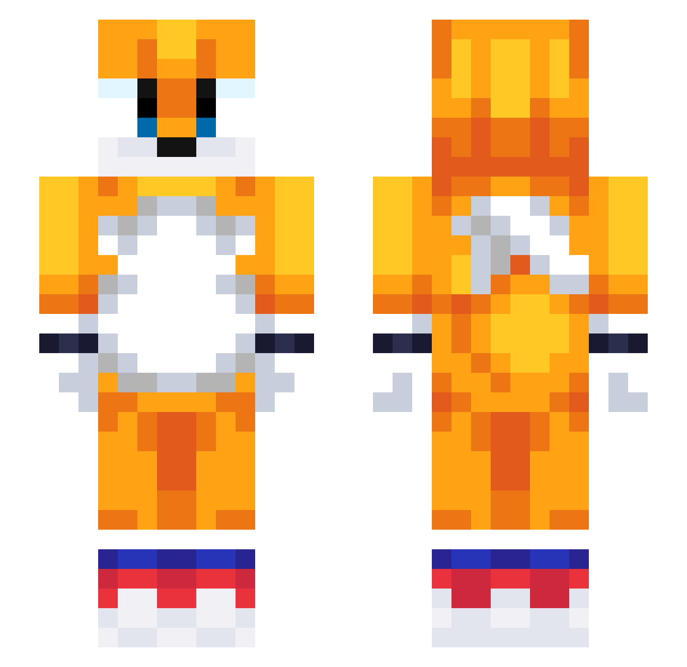 boryss2 Minecraft skin, front and back view