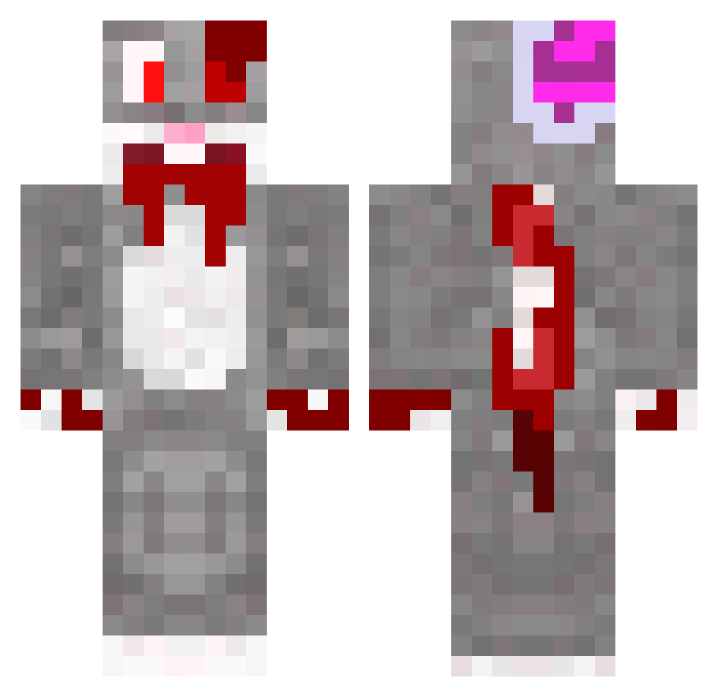 Herofloyd Minecraft skin, front and back view