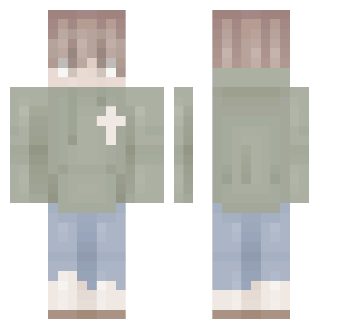 DJ_Luis Minecraft skin, front and back view