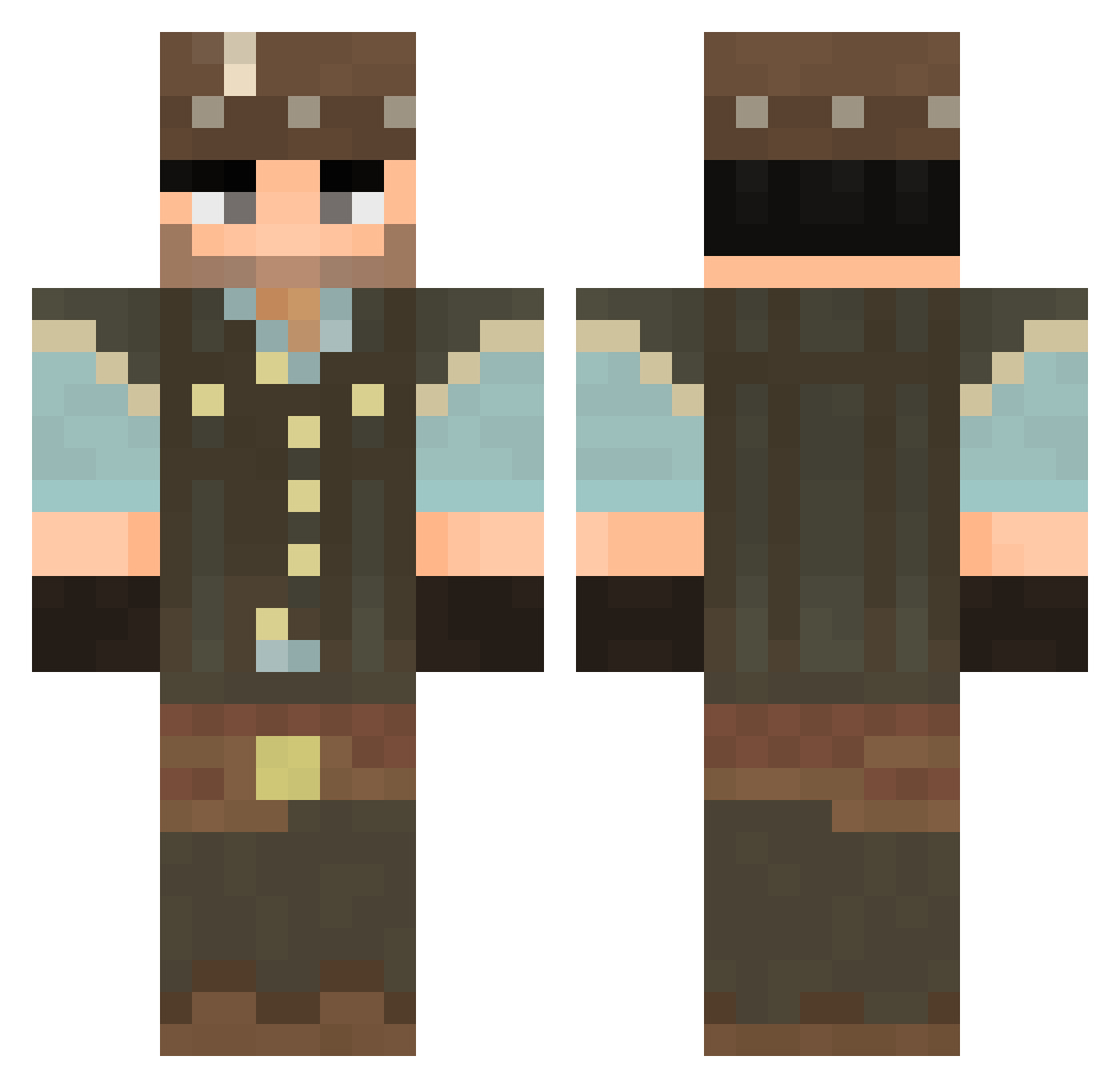 GTS2009 Minecraft skin, front and back view