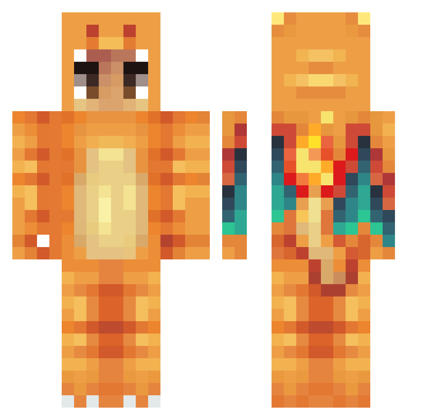huntertapdancing Minecraft skin, front and back view