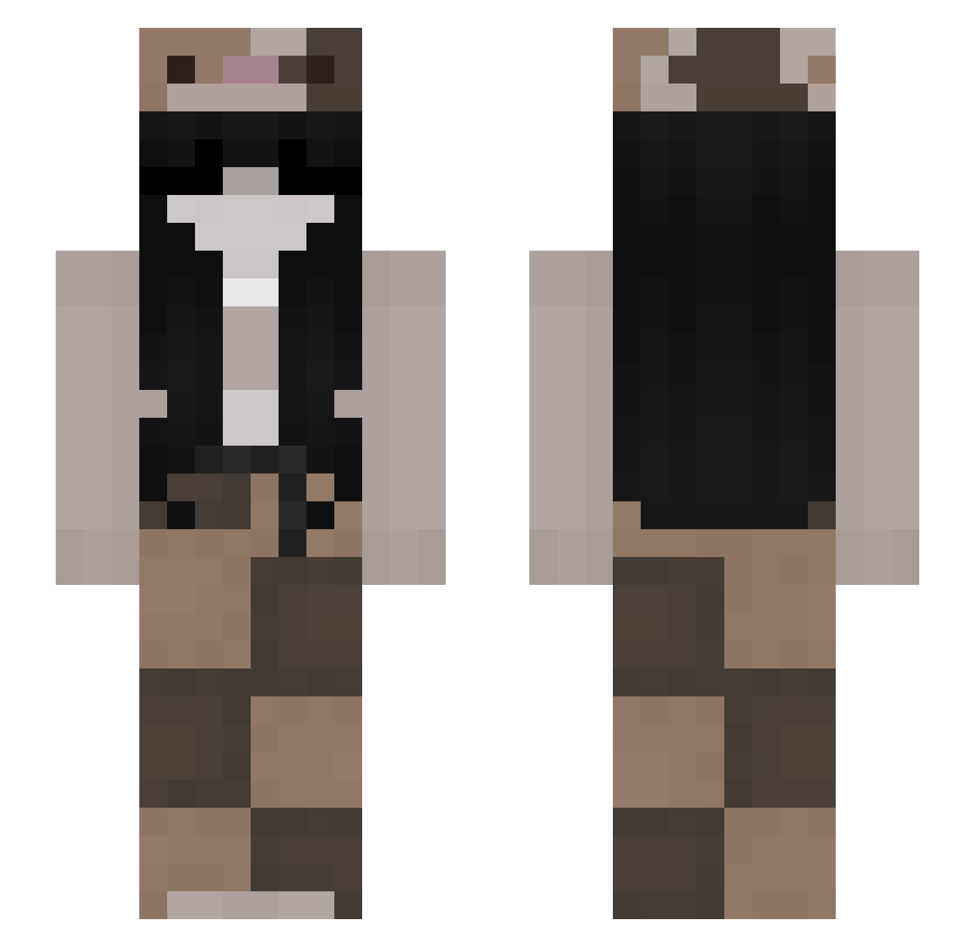 yenmasux Minecraft skin, front and back view