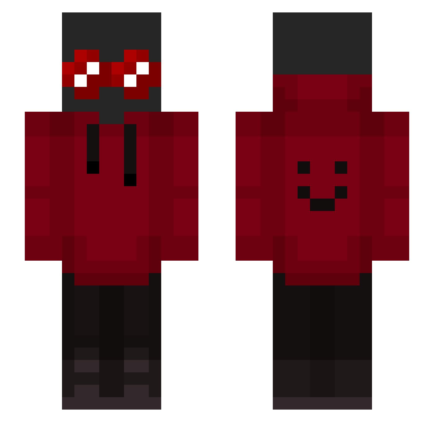 Reyesmyguts Minecraft skin, front and back view