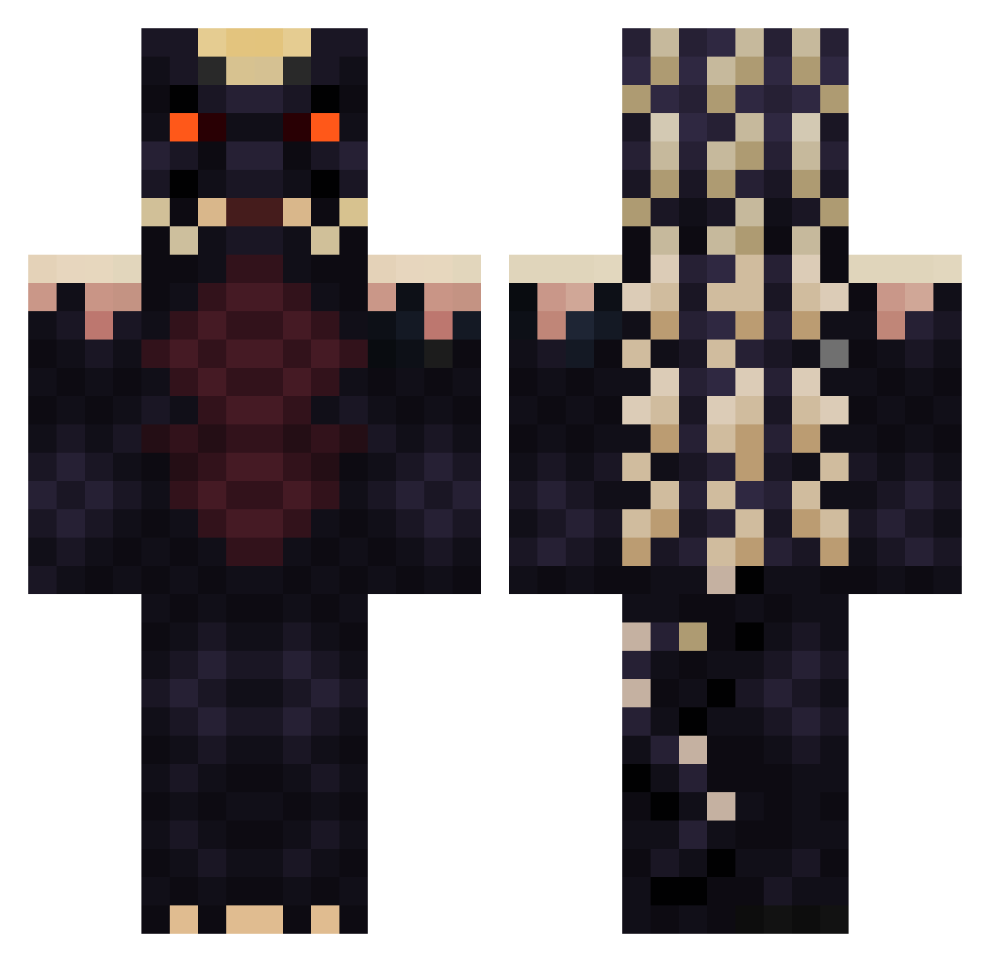 JaegerTrash Minecraft skin, front and back view
