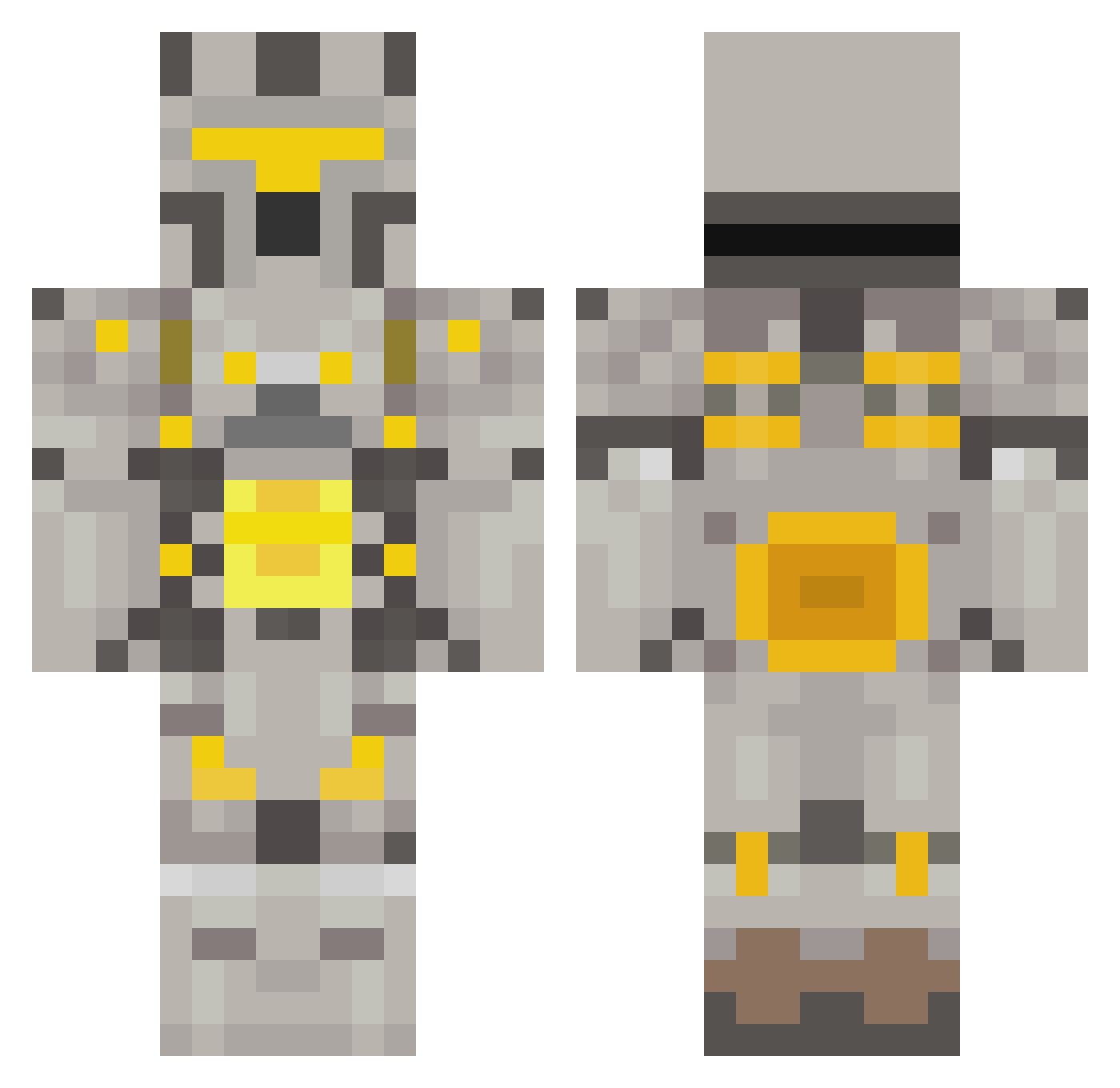 SadFishCR Minecraft skin, front and back view